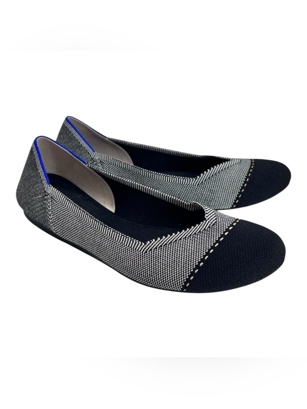 Rothy’s The Square Flats | Tuxedo Black & Ivory